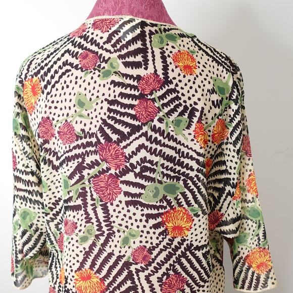 LuLARue Fall Crysanthium colored Tunic Open layered Lindsay Kimona top Size Med. - Picture 8 of 11